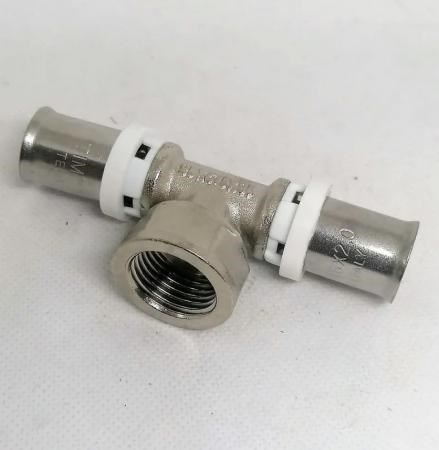 Пресс-тройник переходной TIM Ф16 - 1/2" - Ф16 гайка  [15 шт], арт. F-T1602FN F-T1602FN