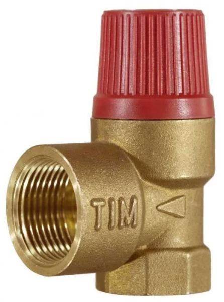 Предохранительный мембранный клапан 1/2" гайка- 6.0 Бар  [красный колпачок]  [10 шт], арт. BL22FF-K-6 BL22FF-K-6
