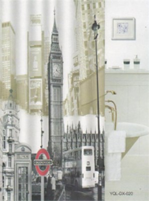 Штора для ванной  Фотопринт 180*180 Башня бежевая YQL-DX-020 без колец 524916