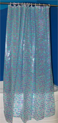 Штора для ванной PEVA эконом 180*180 голубая с кольцами 524924