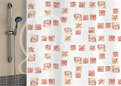 Штора для ванной полиэтилен 180*180 белый фон с кольцами 524539