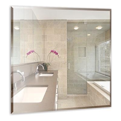 Зеркало MIXLINE "Квадрат" 530*530 (ШВ) б/полки с фацетом 525418