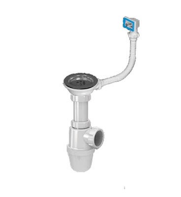 Сифон для кухни 3 1/2"*40 c гиб. прямоуг. переливом B0145Р-AK САНДЕСАНТ 526044