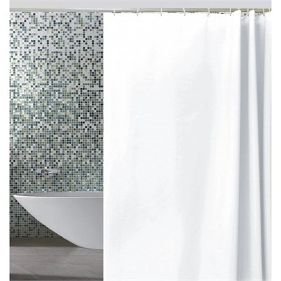 Штора для ванной PEVA эконом 180*180 белая с кольцами 526318