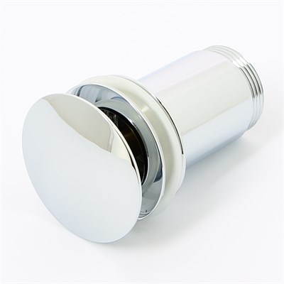Водослив для умывальника click/clack 5/4", цельнометаллический с большой заглушкой 874380