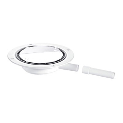 Водосток напольный (H45мм, D129/119мм хромированная нержавейка выпуск/сливная решётка) без гидрозатв 857506