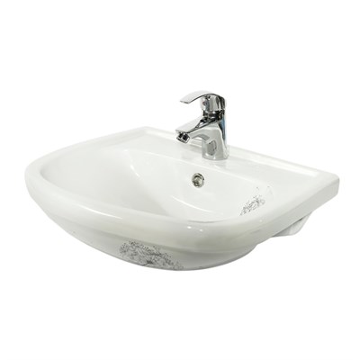 Раковина накладная "Альфана-52" белая ДЕКОР  одуванчик (ОК) 526431