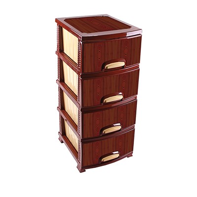 Комод ДЕКОР 4 ярус Красное дерево В95*Ш38*Г47 526713
