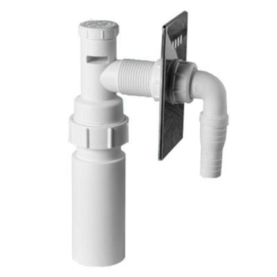 Адаптер для слива бытовой техники с вентиляционным клапаном и декоративной хромированной решёткой; в 871922