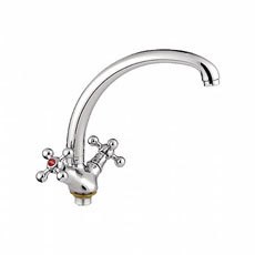 Смеситель для кухни 1/2 кер L4219-2 Ledeme КРЕСТ лит нос на гайке, силумин 527559