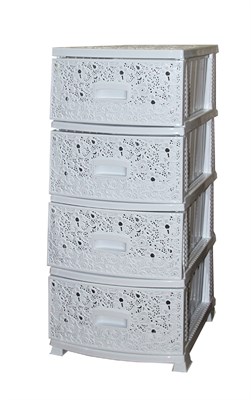 Комод ДЕКОР 4 ярус АЖУР белый В95*Ш38*Г47 527767