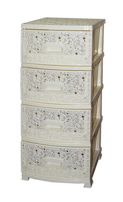 Комод ДЕКОР 4 ярус АЖУР слоновая кость В95*Ш38*Г47 527771