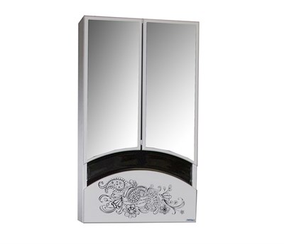 Зеркальный шкаф "РАДУГА-46" ЦВЕТЫ белый без подсветки 528042