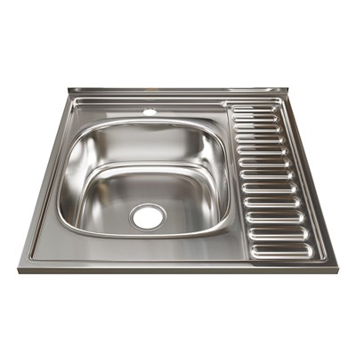 Мойка 60х60 (0,8) лев вып 3 1/2 MIXLINE 18см  с сифоном 528018