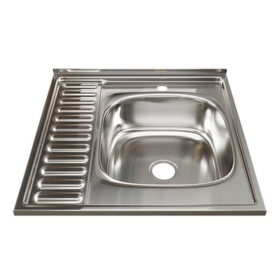 Мойка 60х60 (0,8) прав вып 3 1/2 MIXLINE 18см  с сифоном 528019