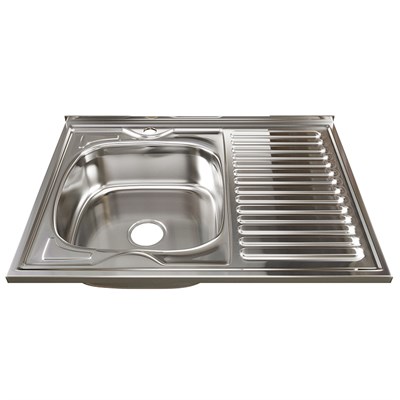 Мойка 80х60 (0,6) лев вып 3 1/2 MIXLINE 16см  с сифоном 528016