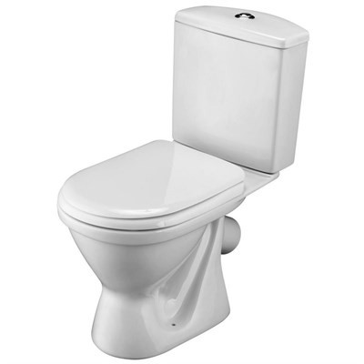 Унитаз-компакт "Алькор 2РА а/вспл полипропилен" (кос.вып,нижн.подв. 2-кн.арм Уклад, сид.) (Santek) 528324