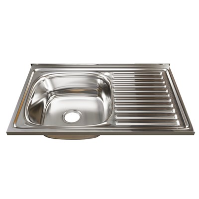 Мойка 80х50 (0,8) лев вып 3 1/2 MIXLINE 18см с сифоном 528177