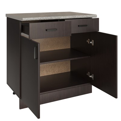 Стол разделочный 80 венге (2 ящика), столешница гранит пёстрый 528332