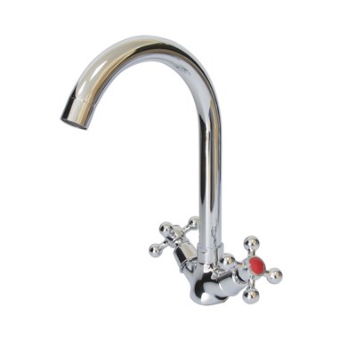 Смеситель для кухни 1/2 кер Казань КС-51 51078 метализ мах, универ крепление 529739