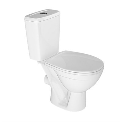 Унитаз-компакт "Соло" белый (гориз, нижн, сид. полип.быстросъёмн, 2-кн.арм.) (Rosa) 531593