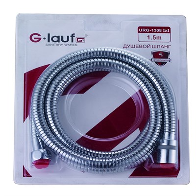 Шланг душевой 150 см имп/кон Glauf URG-1312 блист. (свободное вращен., растягивающийся) 531550