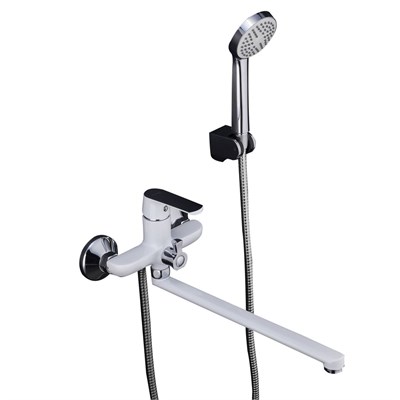 Смеситель для ванны и раковины 35к F2231 FRAP див корп (L-излив, белый/хром, латунь) 531915