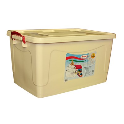 Контейнер д/хранения 50л слон.кость/красный перламутр 532348