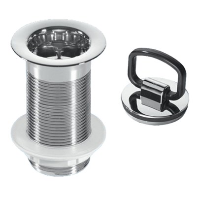 Выпуск (60мм сливная решетка) хромированный без перелива, с контргайкой и хромированной пробкой с кр 871903