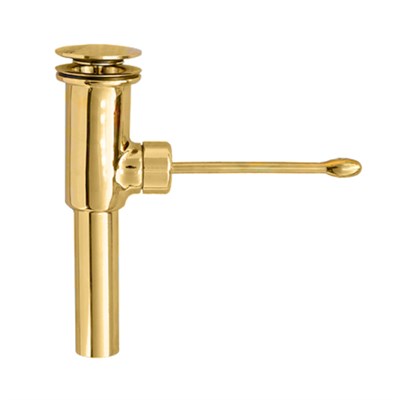 Выпуск (H220мм, D60мм сливная решётка/пробка с рычагом управления, стяжной болт М12х35) латунный; вы 875219