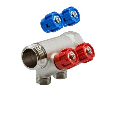 Коллектор 1''x1/2'' с регулировочными вентилями VRT (2 вых) 524073