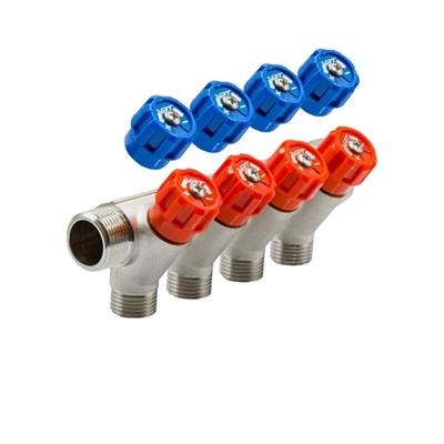 Коллектор 3/4''x1/2'' с регулировочными вентилями VRT (4 вых) 524078