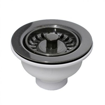 Выпуск (H68мм, D113мм сливная решётка) со съёмной фильтрующей решёткой-пробкой; выход 1 1/2"«папа»; 869022