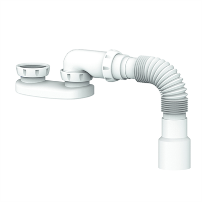 Сифон для душ поддона  1 1/2*40 без выпуска, с гофрой 40*40/50 G12 UNICORN 533297