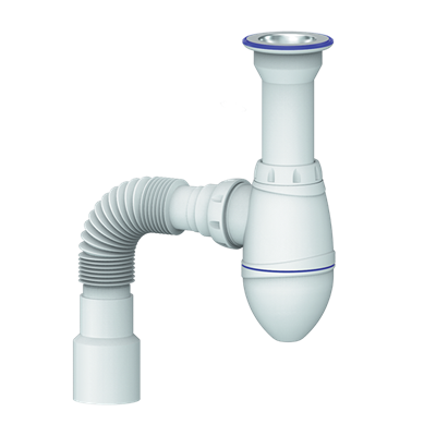 Сифон 1 1/2*40 А120 литой выпуск, с гофрой 40*40*50  UNICORN 533250