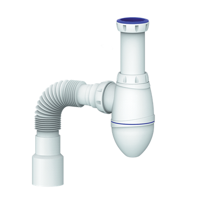 Сифон 1 1/2*40 А420 без выпуска, с гофрой 40*40*50, с переходником 40*32 UNICORN 533257
