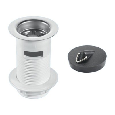 Выпуск (H90мм, D60мм нержавейка сливная решётка) с внутренним переливом, контргайкой и пробкой под ц 876041