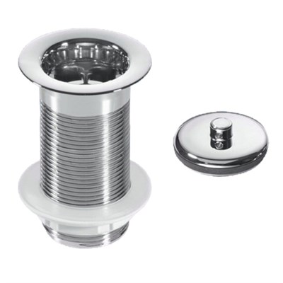 Выпуск (H90мм, D60мм сливная решётка) без перелива с контргайкой, пробкой хром с треугольным держате 882353