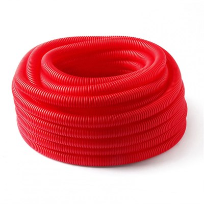Гофра защитная 20/18 для труб PEX и PERT диам 16 КРАСНАЯ (50 м) VRT 533815