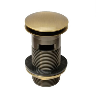 Выпуск (H90мм, D60мм сливная решётка/пробка тип-"кнопка") латунный с внутренним переливом и контргай 885802