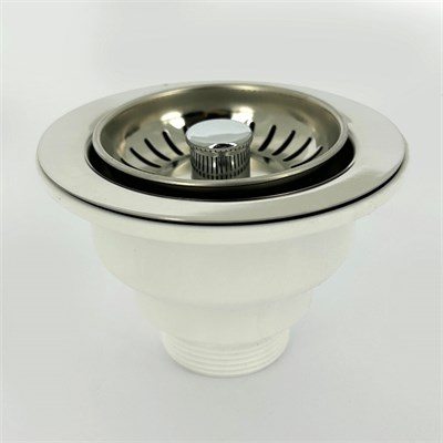 Выпуск 113 мм нерж. решетка с фильтр. пробкой, H=81,5 мм, выход 1 1/2", хром 860734