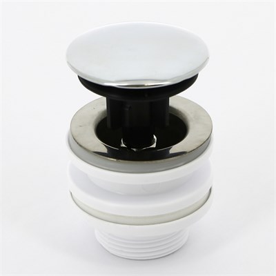 Выпуск 60 мм нерж. решетка c пробкой, выход 1 1/4", пластик, хром, пакет 877790