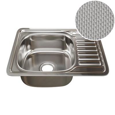 Мойка врез 58х48 (0,8) лев вып 3 1/2 MIXLINE 18см с сифоном ДЕКОР 532308