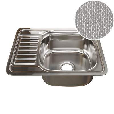 Мойка врез 58х48 (0,8) прав вып 3 1/2 MIXLINE 18см с сифоном ДЕКОР 532309