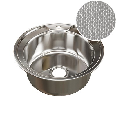 Мойка круг d 51 (0,8) вып 3 1/2 MIXLINE (глуб чаши 18см) с сифоном  ДЕКОР 532307