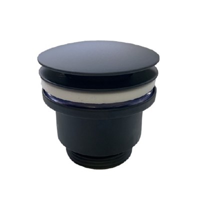 Выпуск 60 мм решетка, H=45 мм, выход 1 1/4", пробка "кнопка", металл, матовый черный 872027
