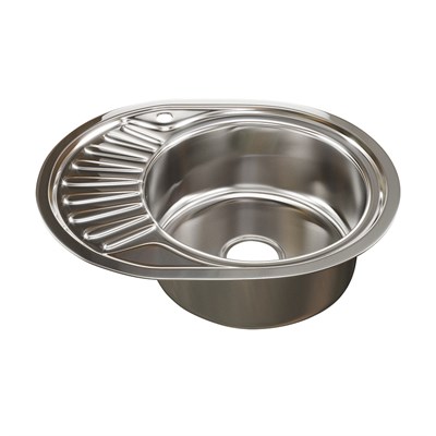 Мойка овал 57х45 (0,8) прав вып 3 1/2 MIXLINE 18 см с сифоном 533710