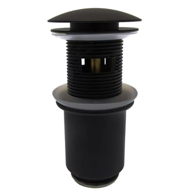 Выпуск Remer (донный клапан) click-clack, 1 1/4", с переливом, чёрный матовый 867457