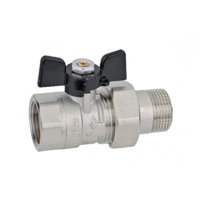 Кран шаровой со сгоном 3/4'' бабочка BUGATTI серия OREGON 322 (Италия) 534734