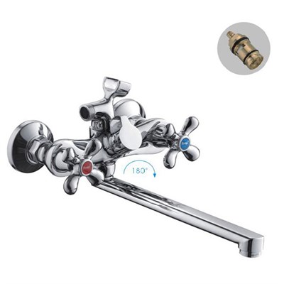 Смеситель для ванны и раковины 1/2 кер F22731-B FRAP КРЕСТ 535453